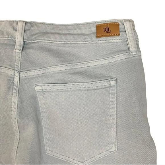 Lauren Ralph Lauren Jeans Blue Gray High Rise Premier Straight Ankle sz 10 - Picture 7 of 12